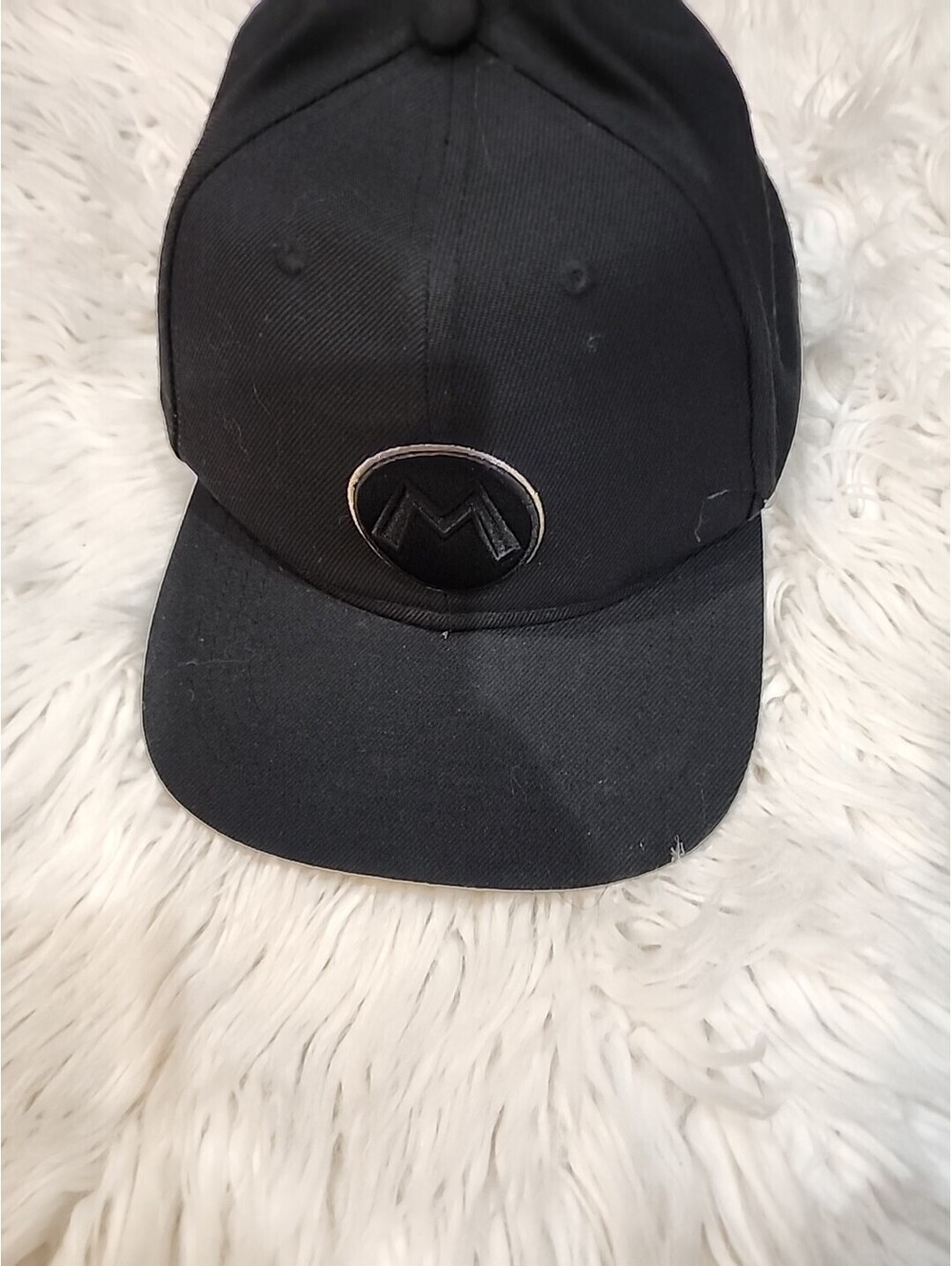 Controller Gear Super Mario Flat Bill Snap Back Hat Black & Gold Mario Block